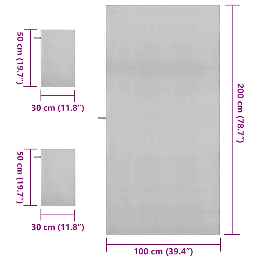 Σύνολο πετσέτας αθλητισμού 3 pcs Γκρι
