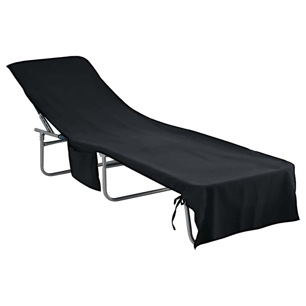 Πετσέτες ξαπλώστρας 2 pcs Μαύρο 210 x 75 cm