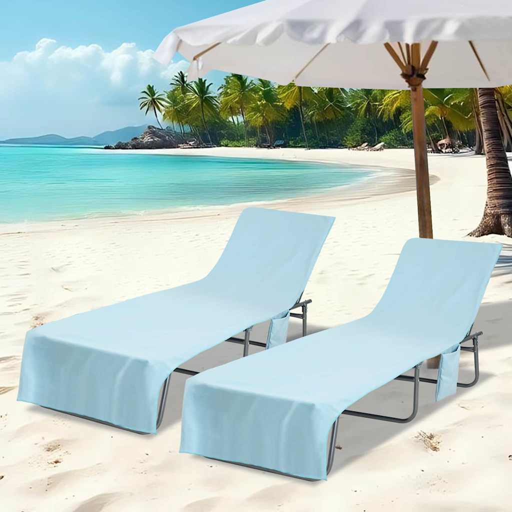 Πετσέτες ξαπλώστρας 2 pcs Μπλε 210 x 75 cm