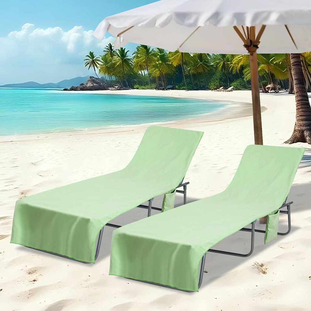Πετσέτες ξαπλώστρας 2 pcs Πράσινο 210 x 75 cm