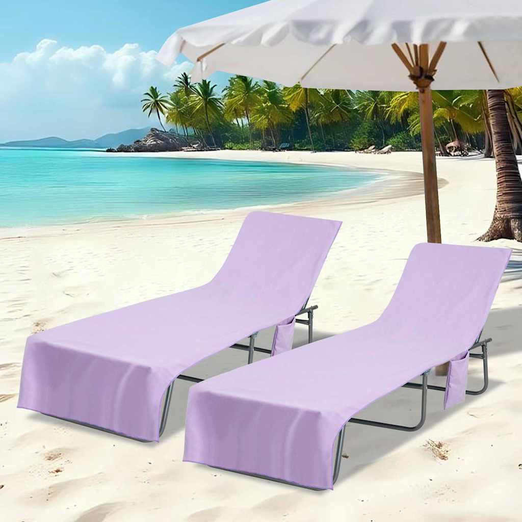 Πετσέτες ξαπλώστρας 2 pcs Μοβ 210 x 75 cm