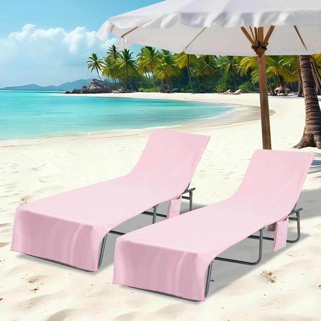 Πετσέτες ξαπλώστρας 2 pcs Ροζ 210 x 75 cm