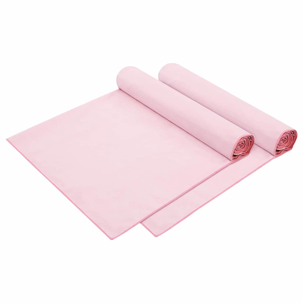 Πετσέτες ξαπλώστρας 2 pcs Ροζ 210 x 75 cm