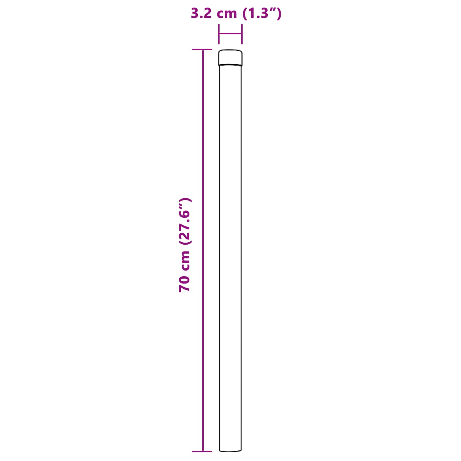 Στύλος Περιφράξεων 2 pcs Πράσινο 70 cm