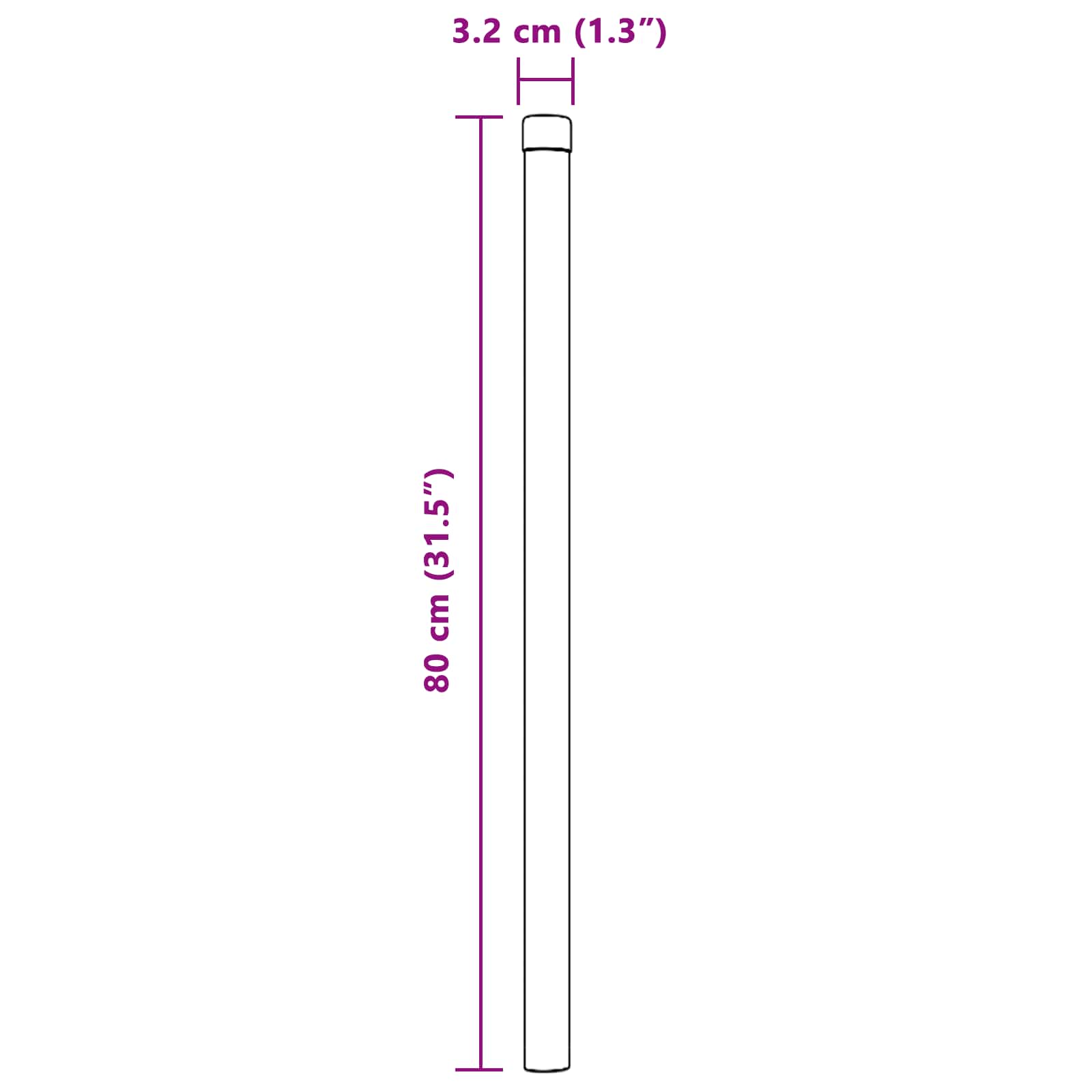 Στύλος Περιφράξεων 12 pcs Πράσινο 80 cm
