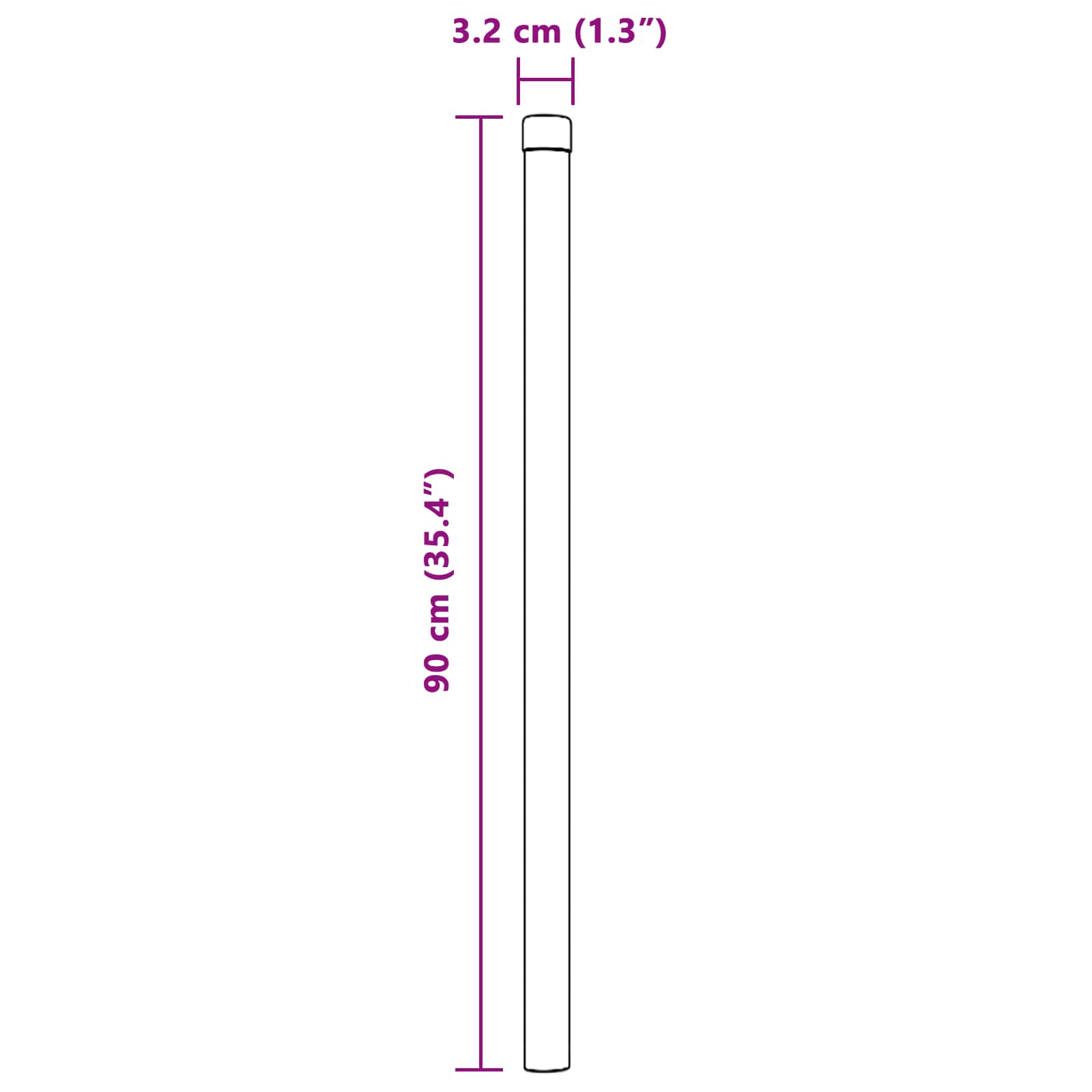 Στύλος Περιφράξεων 2 pcs Πράσινο 90 cm