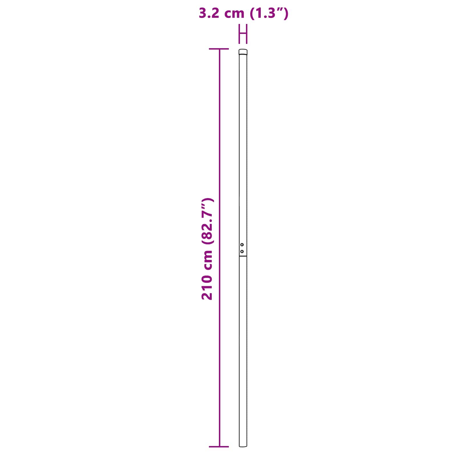 Στύλος Περιφράξεων 2 pcs Πράσινο Ατσάλι με Επικάλυψη Πούδρας