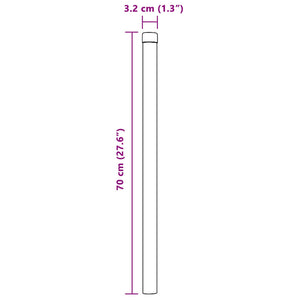Στύλος Περιφράξεων 12 τεμ. Γκρι 70 cm