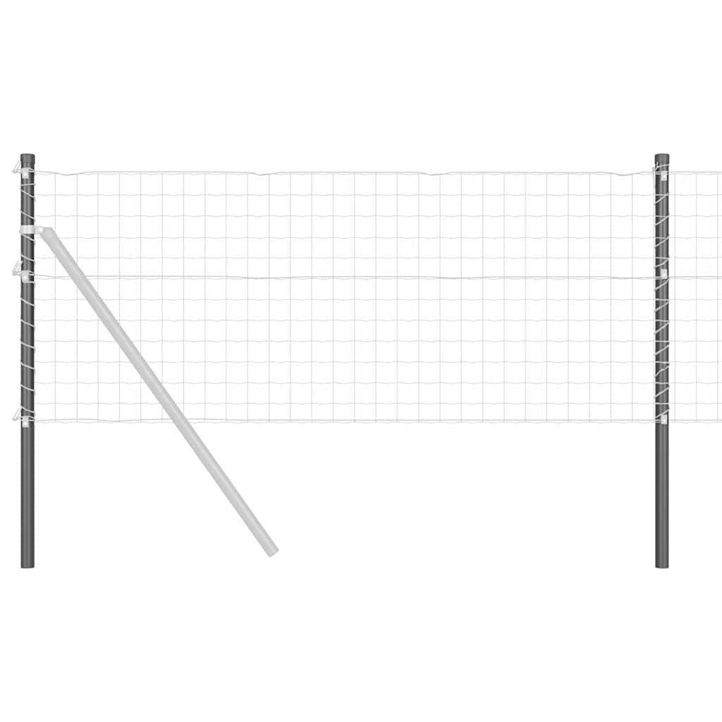 Στύλος Περιφράξεων 2 pcs Γκρι 80 cm Ατσάλι με Επικάλυψη Πούδρας