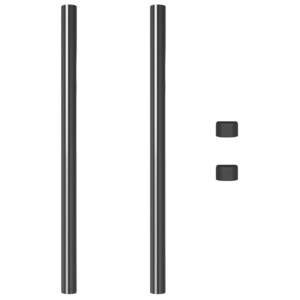 Στύλος Περιφράξεων 2 pcs Γκρι 80 cm Ατσάλι με Επικάλυψη Πούδρας
