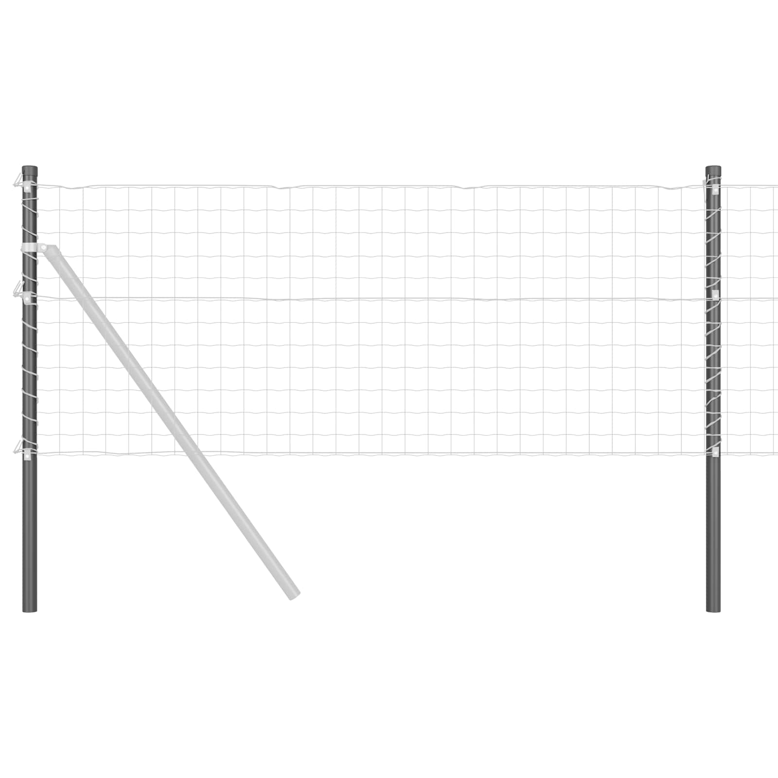 Στύλος Περιφράξεων 12 pcs Γκρι 90 cm