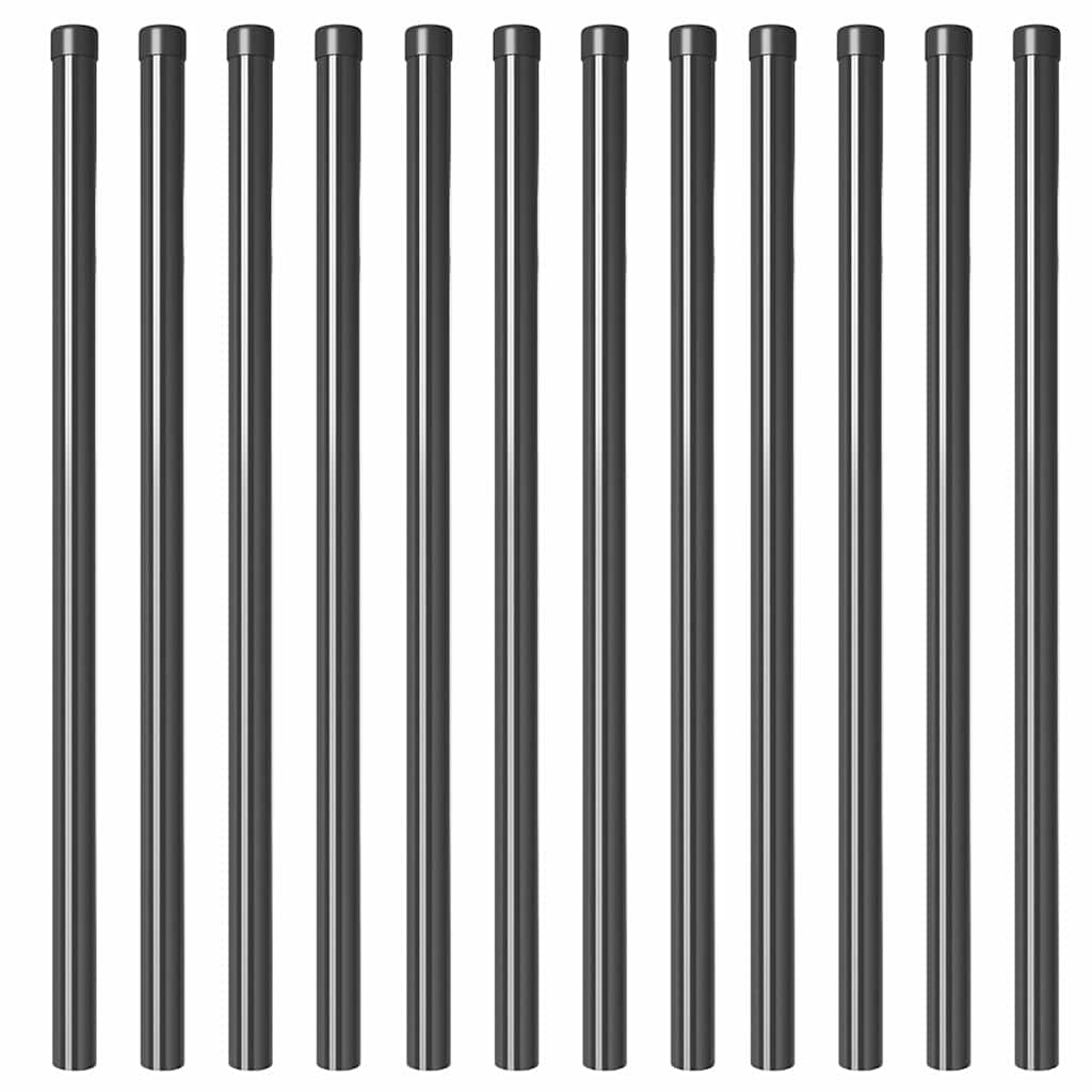 Στύλος Περιφράξεων 12 pcs Γκρι 110 cm