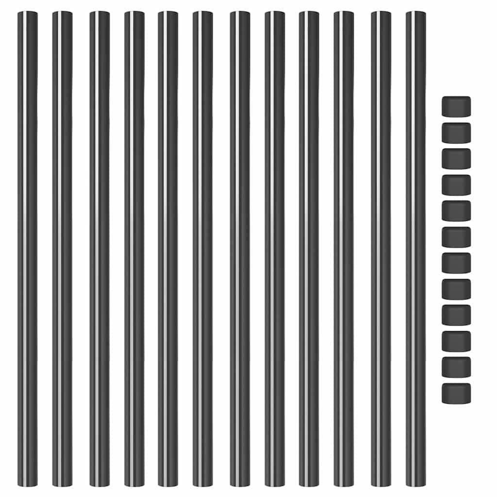Στύλος Περιφράξεων 12 pcs Γκρι 110 cm