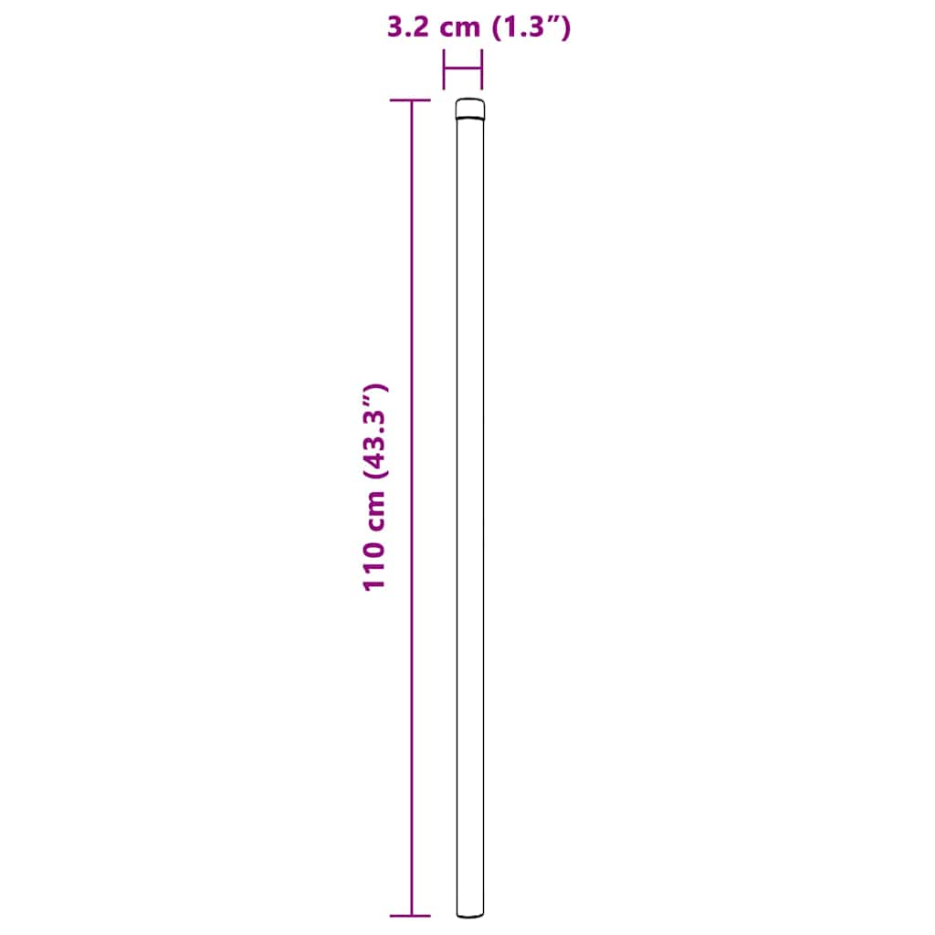 Στύλος Περιφράξεων 12 pcs Γκρι 110 cm