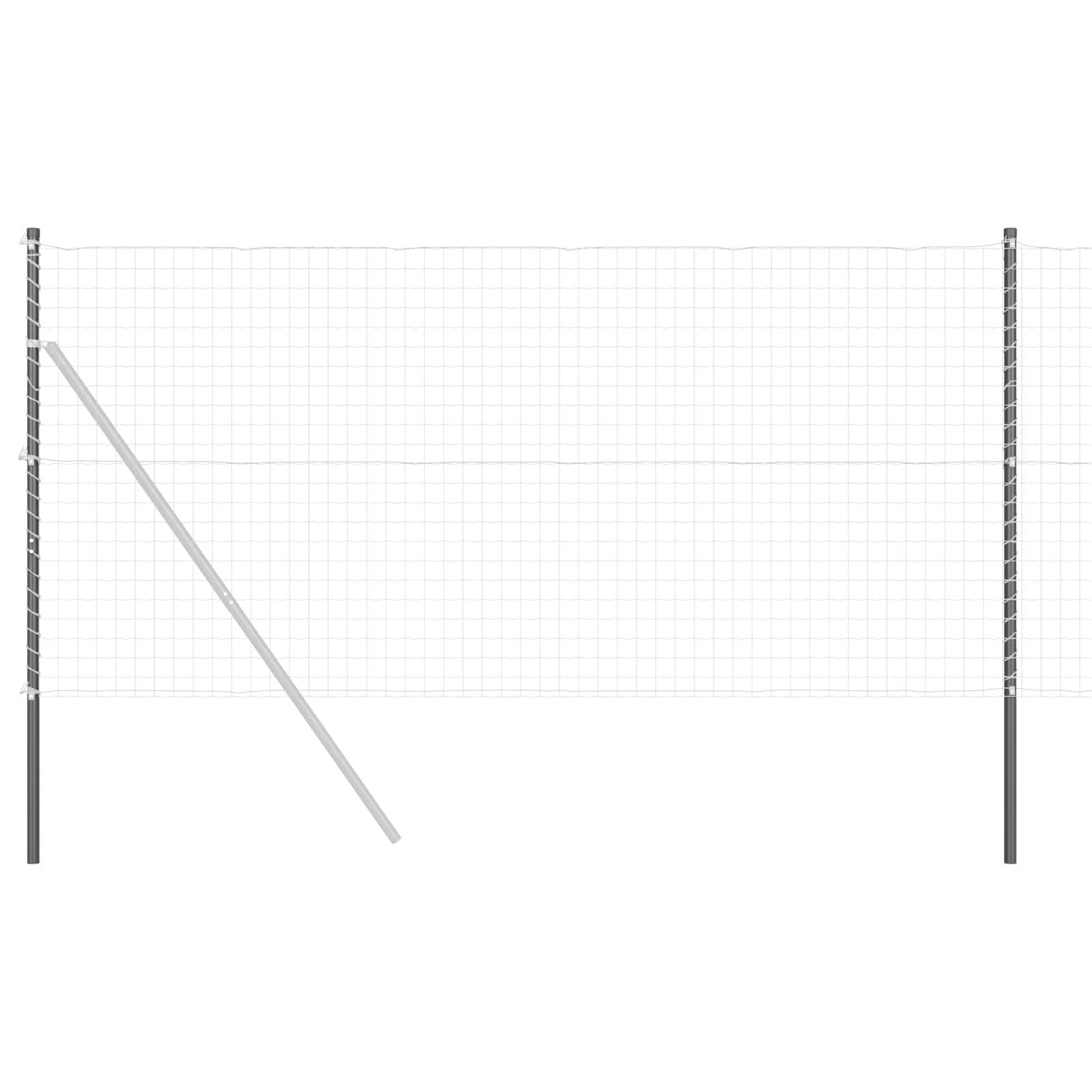 Στύλος Περιφράξεων 12 pcs Γκρι Ατσάλι με Επικάλυψη Πούδρας