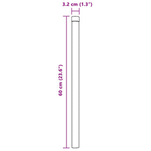 Στύλος Περιφράξεων 2 τεμ. Ασημί 60 cm
