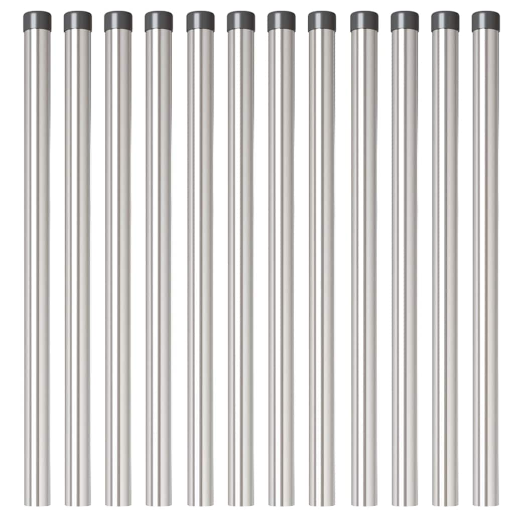 Στύλος Περιφράξεων 12 pcs Ασημί 60 cm