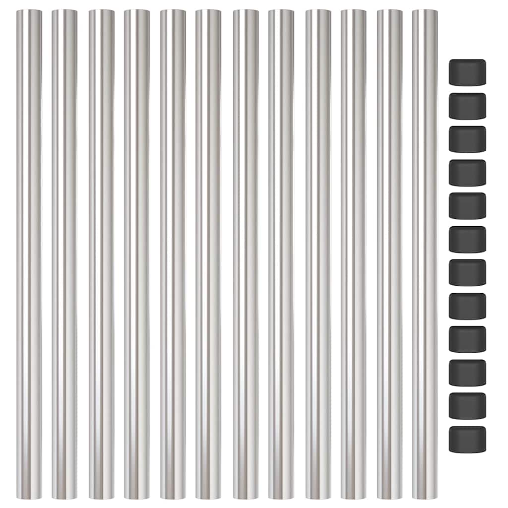 Στύλος Περιφράξεων 12 pcs Ασημί 60 cm