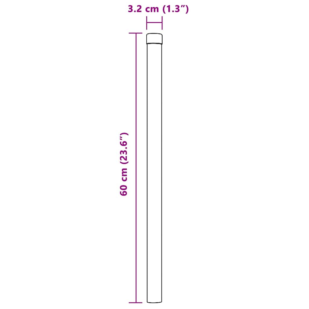 Στύλος Περιφράξεων 12 pcs Ασημί 60 cm