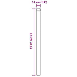 Στύλος Περιφράξεων 12 τεμ. Ασημί 60 cm