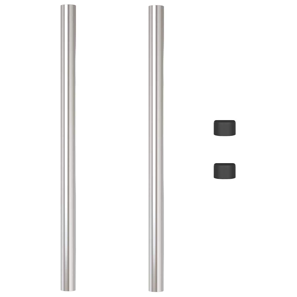 Στύλος Περιφράξεων 2 pcs Ασημί 90 cm