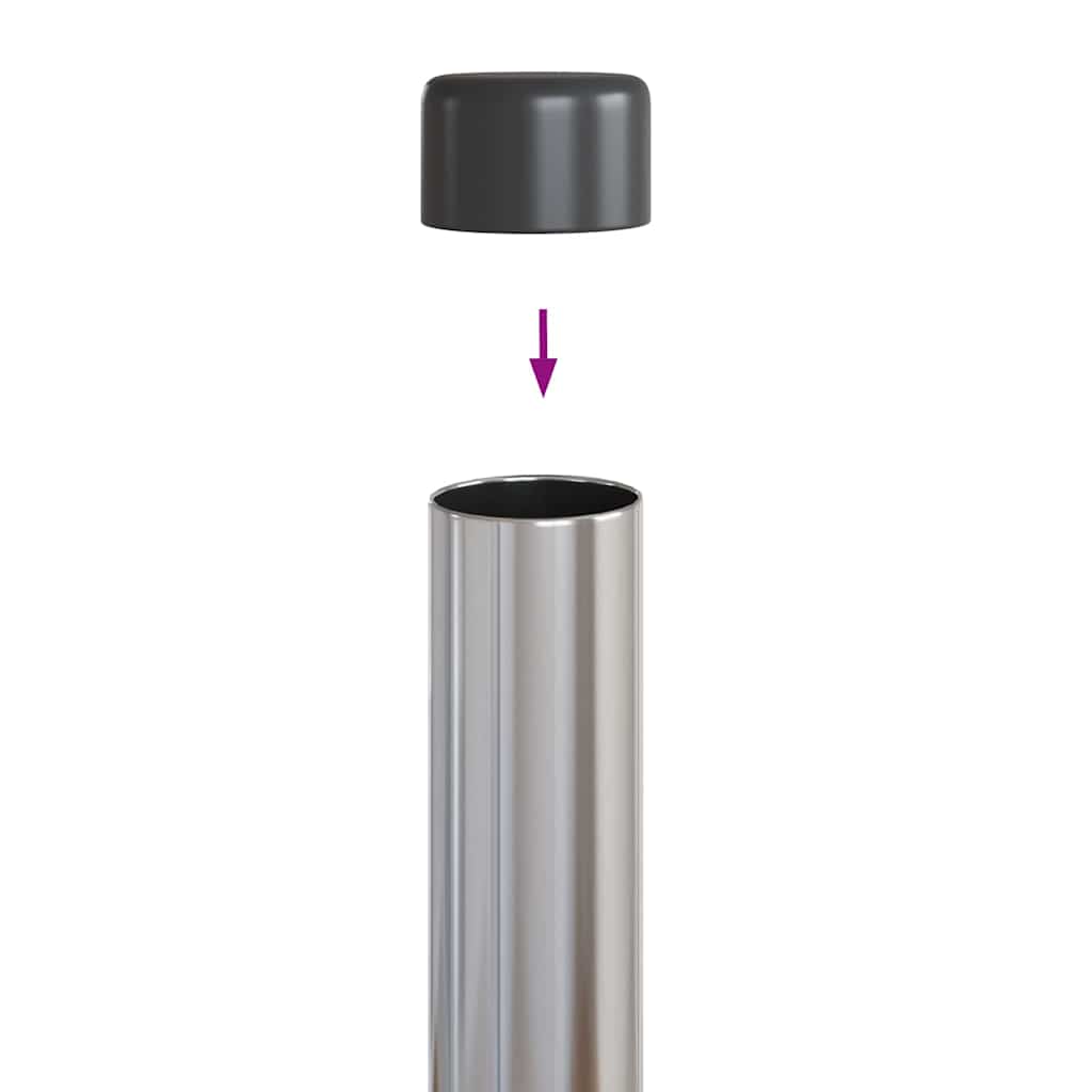 Στύλος Περιφράξεων 2 pcs Ασημί 90 cm