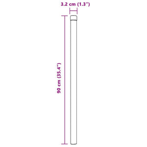 Στύλος Περιφράξεων 2 τεμ. Ασημί 90 cm