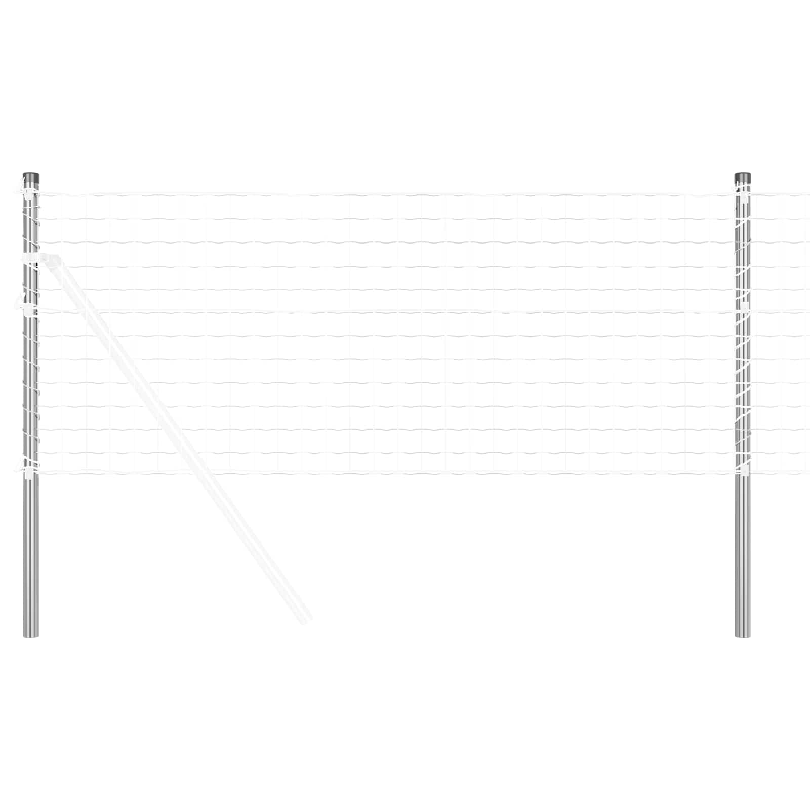 Στύλος Περιφράξεων 2 pcs Ασημί 110 cm