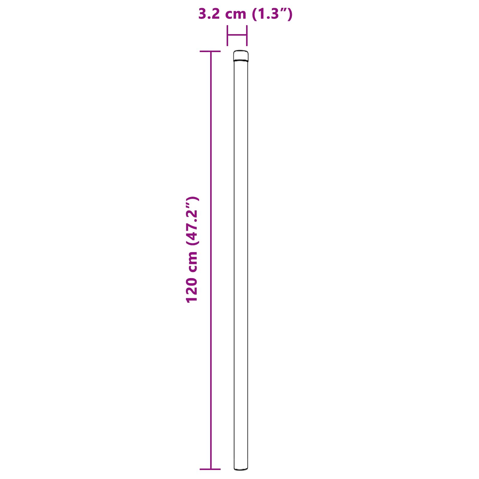 Στύλος Περιφράξεων 12 pcs Ασημί 120 cm