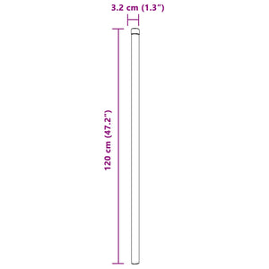 Στύλος Περιφράξεων 12 τεμ. Ασημί 120 cm