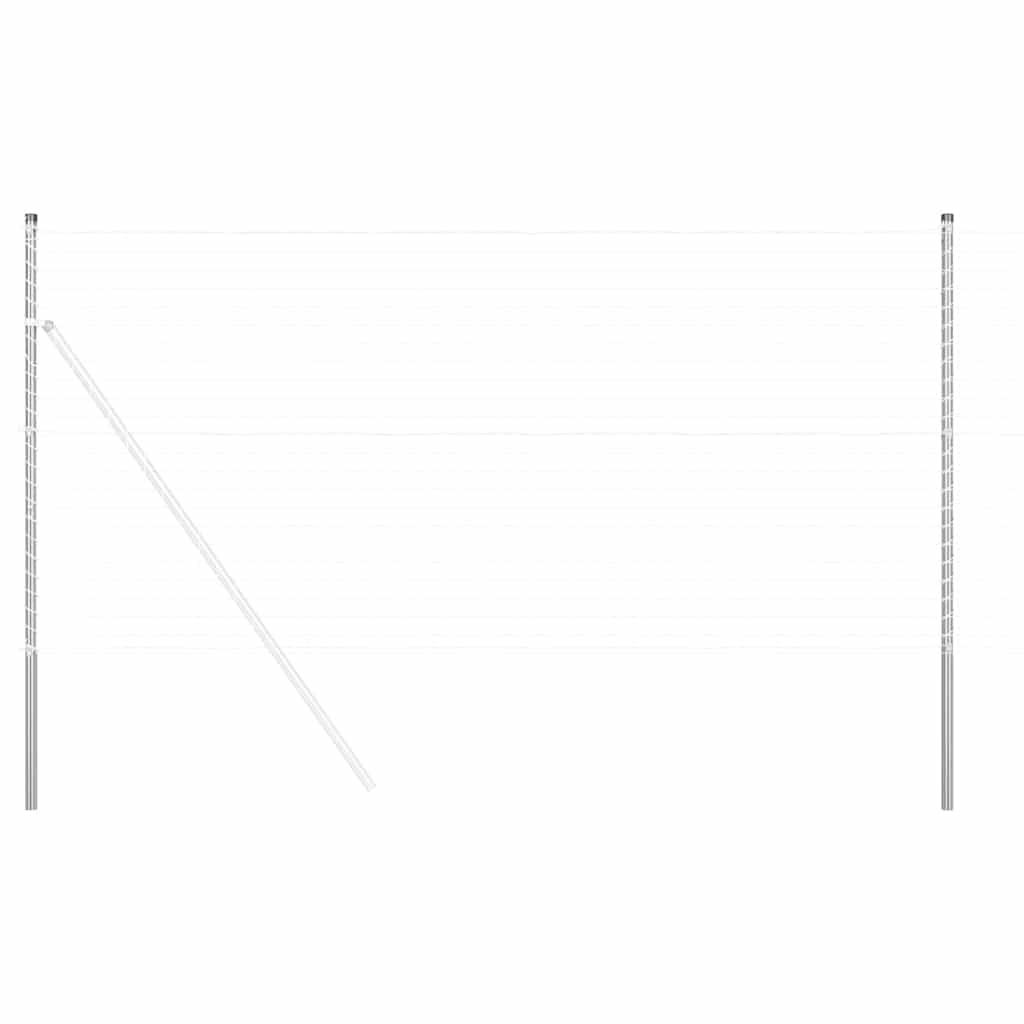 Στύλος Περιφράξεων 2 pcs Ασημί Ατσάλι με Επικάλυψη Πούδρας