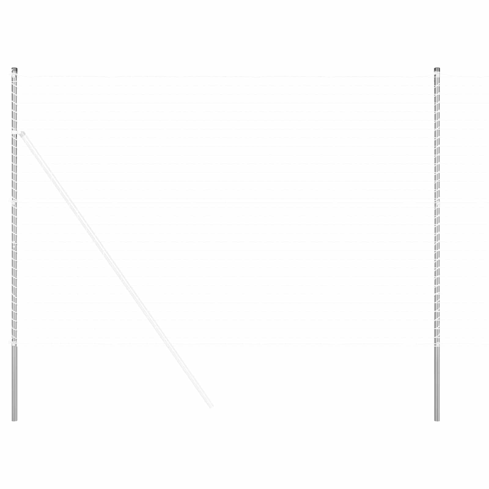 Στύλος Περιφράξεων 12 pcs Ασημί Ατσάλι με Επικάλυψη Πούδρας - Pakobazaar