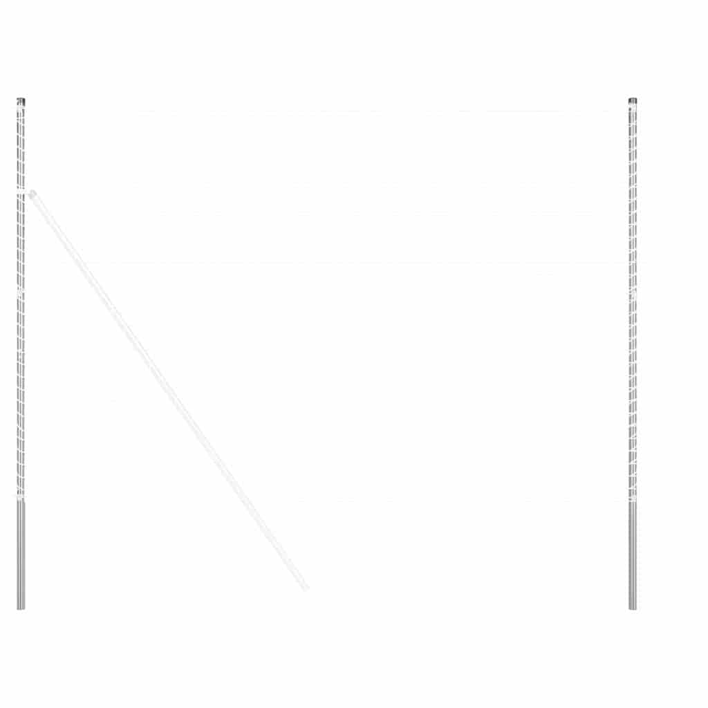 Στύλος Περιφράξεων 2 pcs Ασημί Ατσάλι με Επικάλυψη Πούδρας