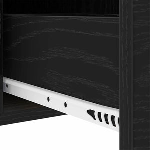 Κομοδίνο 2 pcs Μαύρη Οξυά 30 x 48 x 61 εκ Επεξεργασμένο ξύλο - Pakobazaar
