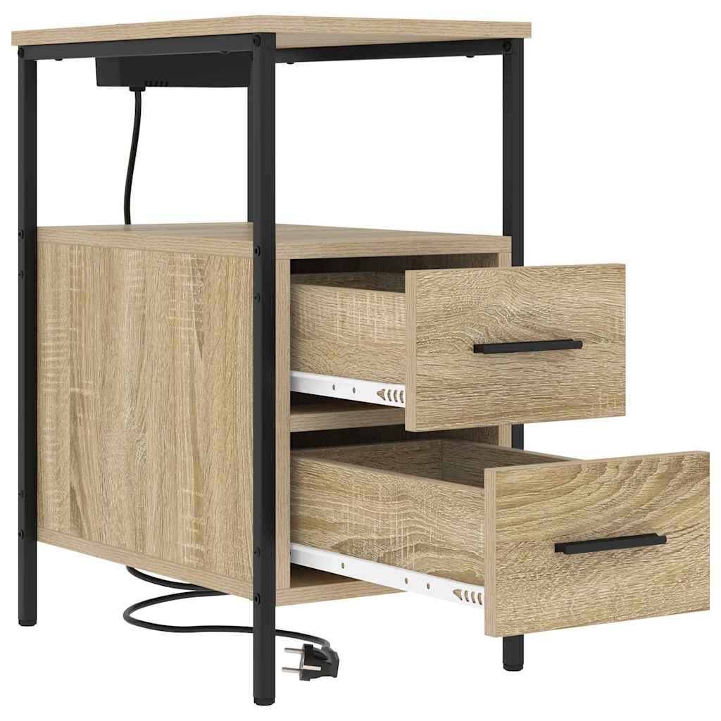 Κομοδίνο 2 pcs Δρύς Sonoma 30 x 48 x 61 εκ Επεξεργασμένο ξύλο - Pakobazaar