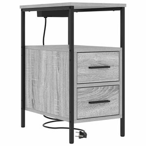 Κομοδίνο 2 pcs Γκρίζο Σονομα 30 x 48 x 61 εκ Επεξεργασμένο ξύλο - Pakobazaar