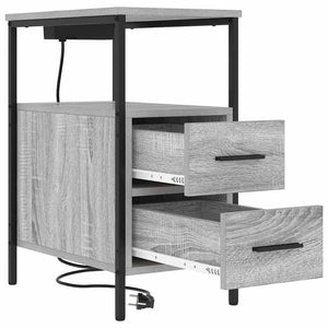 Κομοδίνο 2 pcs Γκρίζο Σονομα 30 x 48 x 61 εκ Επεξεργασμένο ξύλο - Pakobazaar
