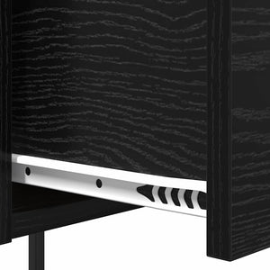 Κομοδίνο 2 pcs Μαύρη Οξυά 42 x 41 x 56 εκ. Επεξεργασμένο ξύλο - Pakobazaar