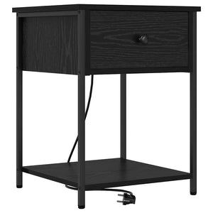 Κομοδίνο 2 pcs Μαύρη Οξυά 42 x 41 x 56 εκ. Επεξεργασμένο ξύλο - Pakobazaar