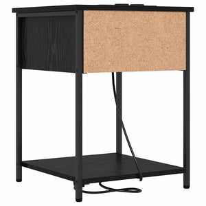 Κομοδίνο 2 pcs Μαύρη Οξυά 42 x 41 x 56 εκ. Επεξεργασμένο ξύλο - Pakobazaar