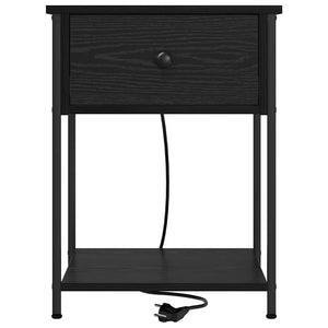 Κομοδίνο 2 pcs Μαύρη Οξυά 42 x 41 x 56 εκ. Επεξεργασμένο ξύλο - Pakobazaar