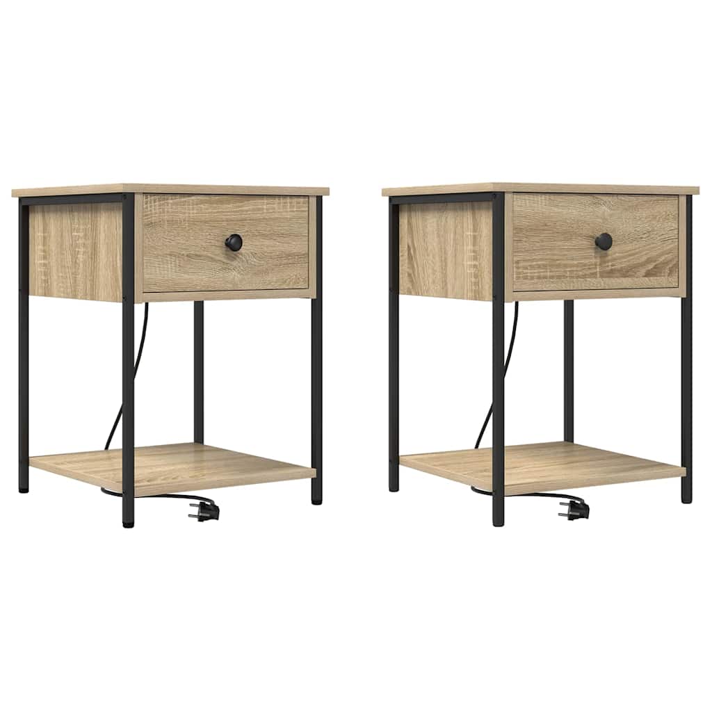 Κομοδίνο 2 pcs Δρύς Sonoma 42 x 41 x 56 εκ. Επεξεργασμένο ξύλο - Pakobazaar
