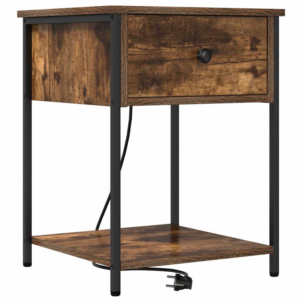 Κομοδίνο με συρτάρι 2 pcs Καπνιστό Δρύς 42 x 41 x 56 εκ. - Pakobazaar