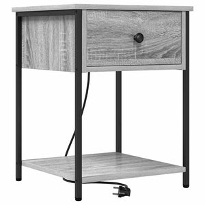 Κομοδίνο με συρτάρι 2 pcs Γκρίζο Σονομα 42 x 41 x 56 εκ. - Pakobazaar