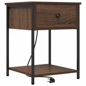 Κομοδίνο 2 pcs Καφέ δρυς 42 x 41 x 56 εκ. Επεξεργασμένο ξύλο - Pakobazaar