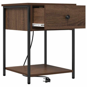 Κομοδίνο 2 pcs Καφέ δρυς 42 x 41 x 56 εκ. Επεξεργασμένο ξύλο - Pakobazaar