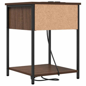 Κομοδίνο 2 pcs Καφέ δρυς 42 x 41 x 56 εκ. Επεξεργασμένο ξύλο - Pakobazaar