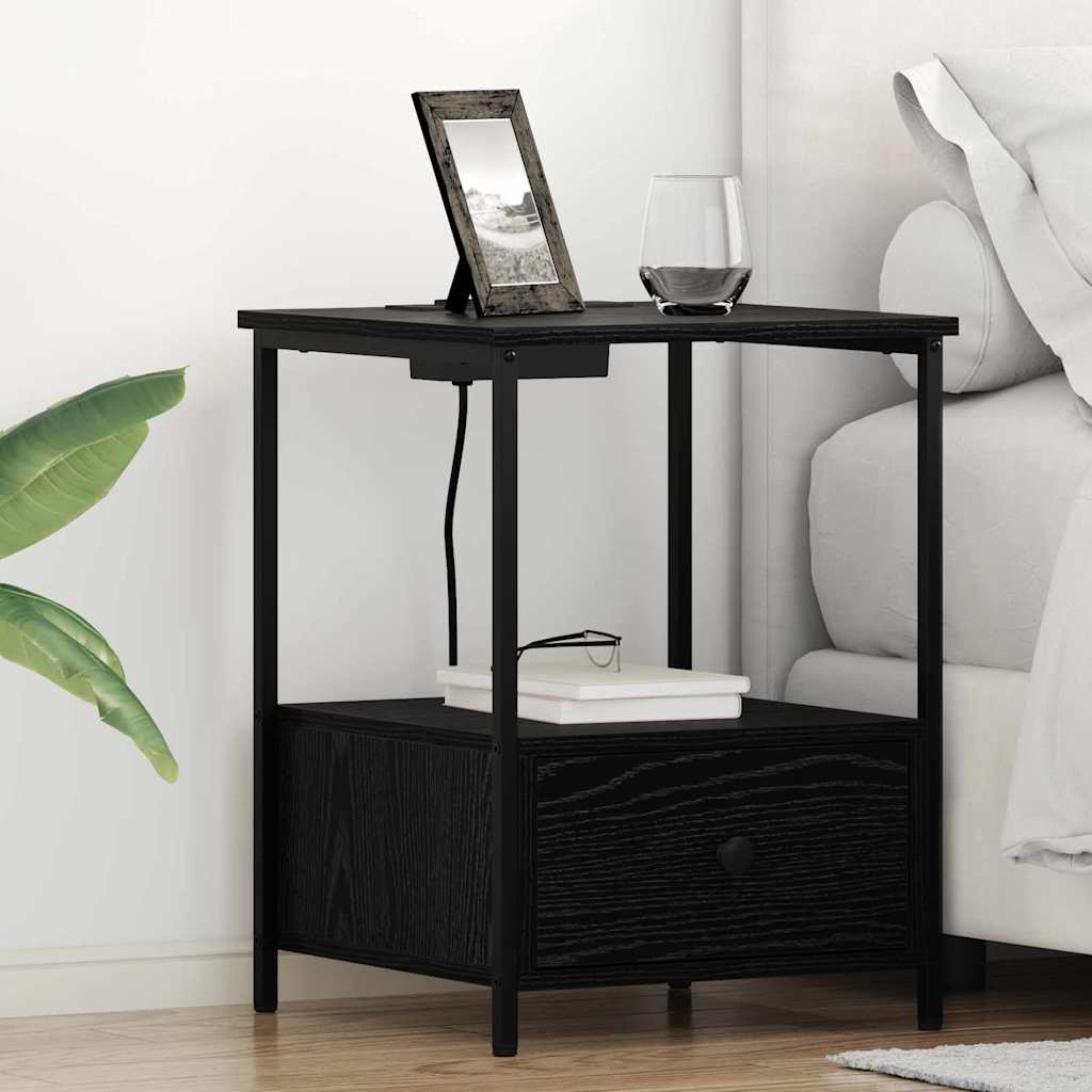 Κομοδίνο Μαύρη Οξυά 42 x 41 x 56 εκ. Επεξεργασμένο ξύλο - Pakobazaar