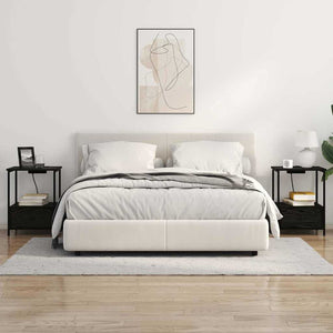 Κομοδίνο 2 pcs Μαύρη Οξυά 42 x 41 x 56 εκ. Επεξεργασμένο ξύλο - Pakobazaar