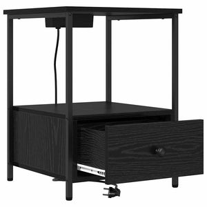 Κομοδίνο 2 pcs Μαύρη Οξυά 42 x 41 x 56 εκ. Επεξεργασμένο ξύλο - Pakobazaar